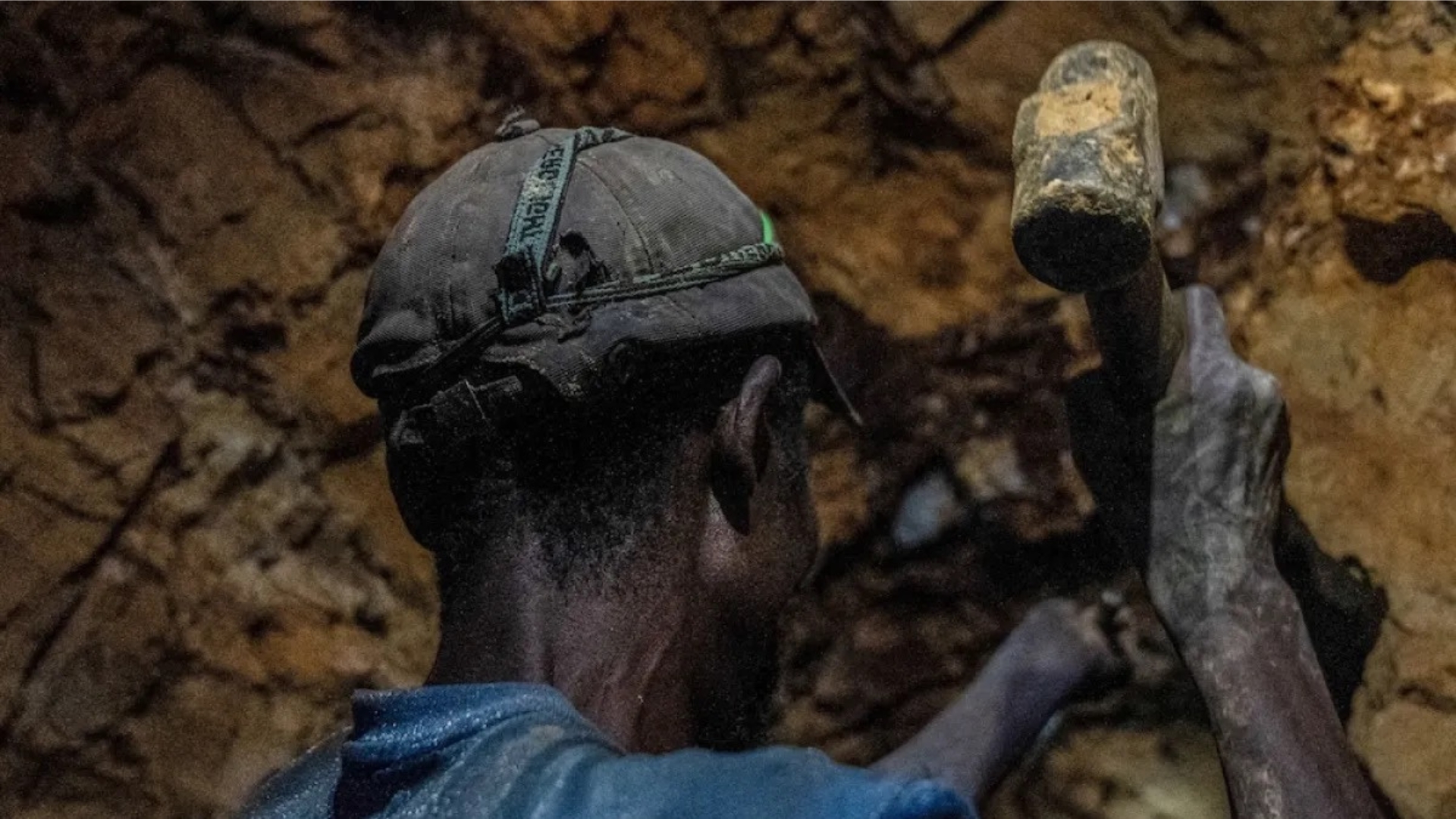 man extracting metal